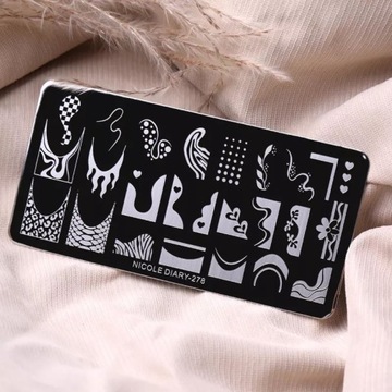 Пластина для штампов для украшения ногтей, ФРАНЦУЗСКИЕ узоры