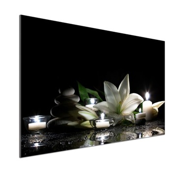 Panel dekor szkło Biała lilia 100x70 cm + KLEJ
