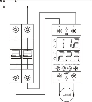 Реле тока и напряжения, 40А, 230В