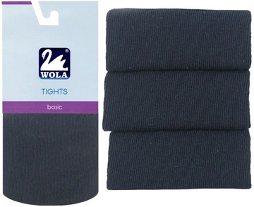 WOLA RAJSTOPY GŁADKIE BAWEŁNA 92/98 NAVY