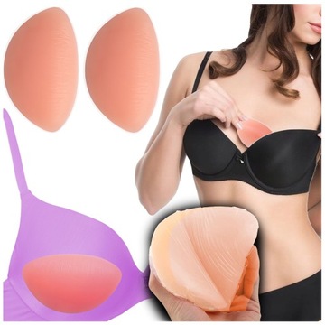2x SILIKONOWE WKŁADKI PUSH UP ODDYCHAJĄCE BIUSTONOSZA STANIKA STROJU BIKINI