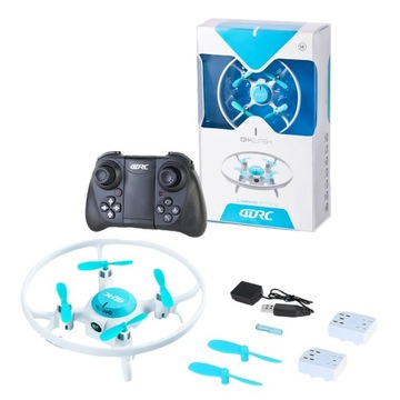 MINI DRON ŁADOWARKA 2xAKUMULATOR OSŁONA PILOT ZAPASOWE ŚMIGŁA AKROBACJE LED