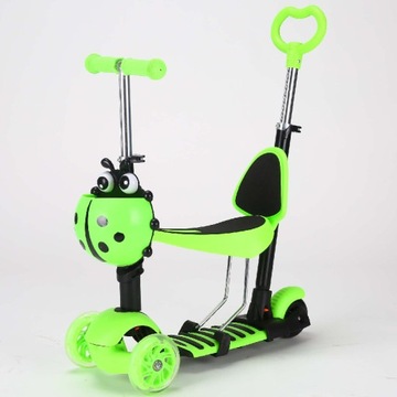 ТРЕХКОЛЕСНЫЙ БАЛАНСИРОВАННЫЙ СКУТЕР LED 5IN1 BIEDRONKA СВЕТЯЩИЕСЯ РУЧКИ КОЛЕС