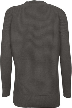 F&F Kobiecy Prążkowany Grafitowy Sweter Kardigan V-Neck Oversize XL 42