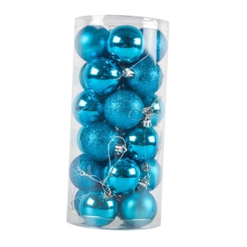 24x Bombki świąteczne, rękodzieło Bombki świąteczne do wnętrz w kolorze błękitnego jeziora