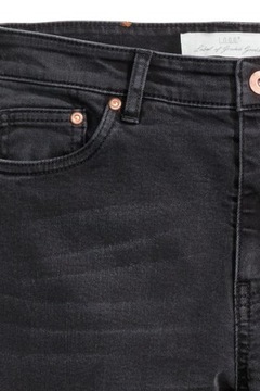 H&M Skinny Regular Jeans Spodnie damskie czarne 34