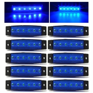 10x Lampki lampy obrysowe obrysówki 6 LED 12V 24V