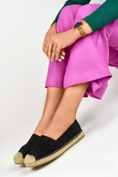 Klasyczne czarne espadryle damskie