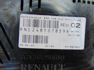 PŘÍSTROJOVÁ DESKA BUDÍKY RENAULT MEGANE III 248107859R EURO