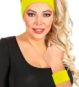 ЖЕЛТЫЕ НАРУЧНЫЕ РЕЗОНАТЫ 2 ШТ. ДИСКОТЕКА 80-Х