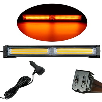 BELKA OSTRZEGAWCZA JEDNOSTRONNA POMARAŃCZOWA KOGUT STROBO LED 30CM 12V 24V