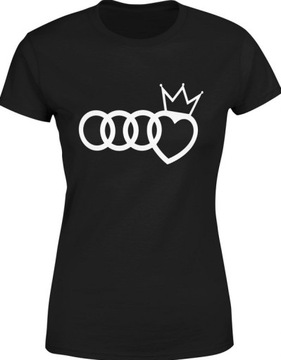 KOSZULKA DAMSKA AUDI SERCE FAN DLA DZIEWCZYNY AUTO - M