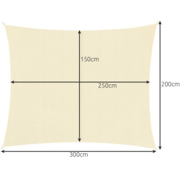 Парус теневой 3х2м - бежевый Gardlov 23163
