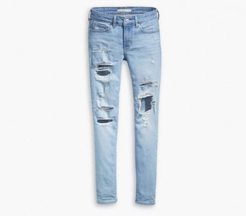 Levi’s 711 Jeansy Super Skinny Jeans z dziurami spodnie jeansowe damskie 24