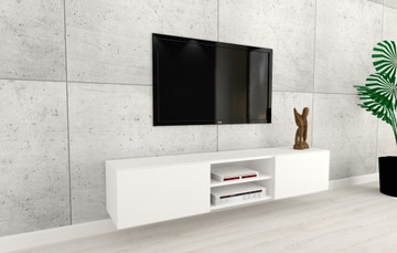 Подвесной шкаф под телевизор 180 MATTE WHITE Современный комод под телевизор в стиле лофт