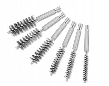 Щетки с хвостовиком стальные 8-19мм, набор 6 шт.