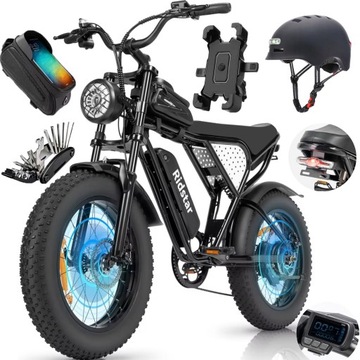 Rower elektryczny Ridstar Q20 MINI Męski/Damski Terenowy 1000W Gruba + Kask