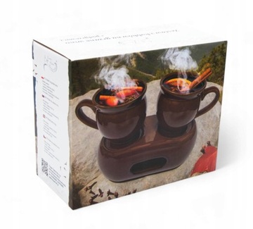Набор из 2 кружек по 250 мл с подогревом. Керамическая посуда для глинтвейна. Глинтвейн