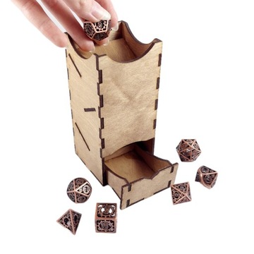 DICE TOWER ДУБ ТЕМНО-ДЕРЕВЯННЫЙ DICE TOWER 13 СМ + КЛЕЙ