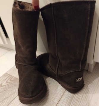 UGG AUSTRALIA ŚNIEGOWCE SASZKI sashki 100% SKÓRA ZAMSZOWE botki BUTY 39