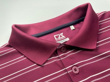 Мужская спортивная рубашка-поло CUTTER&BUCK в полоску Drytec, размер XL