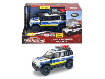 METALOWY POJAZD POLICJA LAND ROVER ŚW/DŹ + AKCES.