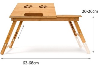 СТОЛИК ДЛЯ НОУТБУКА ДЛЯ КРОВАТИ ПОДСТАВКА ДЛЯ КОМПЬЮТЕРА ДЕРЕВЯННАЯ РЕГУЛИРУЕМАЯ ПОЛКА