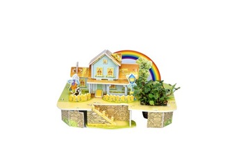 Puzzle 3d piankowe z nasionkami do wysiania Fun4Kids Tęczowy Dom