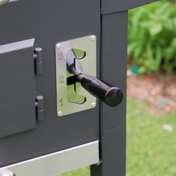 Угольный сад гриль с крышкой и полками VL14 серые