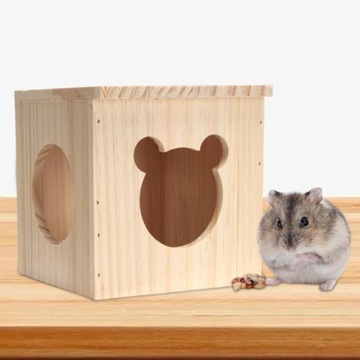 Домик для хомяка, маленький деревянный домик для хомяка, стиль А
