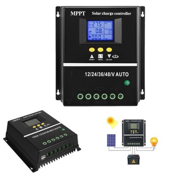 КОНТРОЛЛЕР ЗАРЯДКИ КОМПАНИИ СОЛНЕЧНЫЙ КОНТРОЛЛЕР MPPT 12 В/24 В/36 В/48 В ЖК-дисплей 100 А