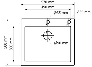 МОДЕРНО БОЛЬШАЯ ГРАНИТНАЯ МОЙКА С ОДНОЙ ЧАШЕЙ