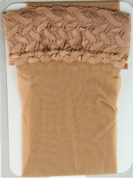 POŃCZOCHY FALKE SOFT GLANCE KORONKA BEŻ M 42-44