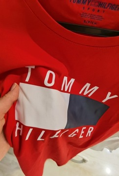 Tommy Hilfiger czerwony t-shirt bawełna Premium S