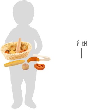 ДЕРЕВЯННАЯ КОРЗИНКА С ХЛЕБОМ МАЛЕНЬКАЯ ПРОДУКЦИЯ ДЛЯ ИГРЫ