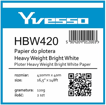 Papier Yvesso Heavyweight Brightwhite 420X40m 120g