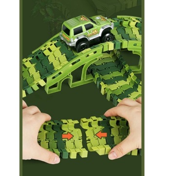 Автомобильный гоночный трек, динозавр, Динопарк, 270 штук, 360 см, Magic Track XXL