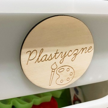 DREWNIANE ETYKIETY NA PUDEŁKA IKEA TROFAST ZABAWKI
