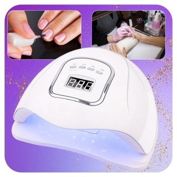 Lampa do Paznokci LED UV do Hybryd Żeli Mocna 80W Hybryd SUN LCD X5 TRYBÓW