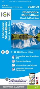 CHAMONIX MASYW MONT BLANC mapa 1:25 000 IGN 2023