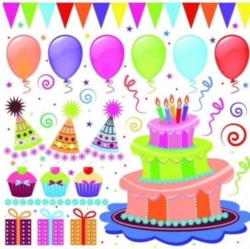 Serwetki papierowe jednorazowe na urodziny 33x33cm Happy Birthday 20sztuk