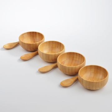 Миниатюрная бамбуковая миска для смешивания масок для лица своими руками с