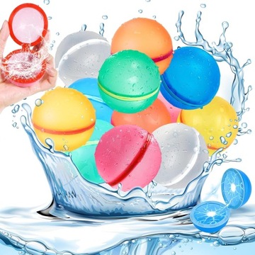 BOMBY MAGNETYCZNE BALONY WODNE WIELORAZOWE SAMOZAMYKAJĄCE 12 SZT