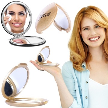 Маленькое УВЕЛИЧИТЕЛЬНОЕ ЗЕРКАЛО 3x TORE Карман золотой для сумочки, складной