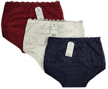 3 MORAJ damskie MAJTKI figi BIKINI maxi KORONKA XL