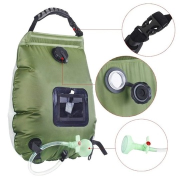 Prysznic przenośny 20L Turystyczny Solarny Camping