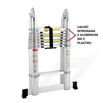 DRABINA TELESKOPOWA PRZEGUBOWA ALUMIN. 3,8m RANKOK