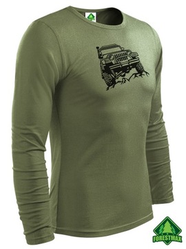 Longsleeve khaki nadruk Off Road Jeep Wrangler TJ