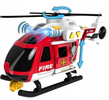 DUMEL HELIKOPTER SAMOLOT RATUNKOWY STRAŻACKI STRAŻ ŚWIATŁO DŹWIĘK 3+ 63921