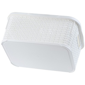 POJEMNIK PUDEŁKO Z POKRYWKĄ DO PRZECHOWYWANIA 6L KOSZYK ORGANIZER BOX BIAŁY